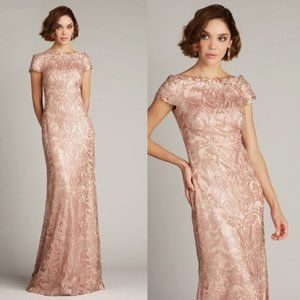 Tadashi Shoji | Dresses | Nwt Tadashi Shoji Haya Sequin Embroidered Gown  Dress Btb9602l Petal | Poshmark